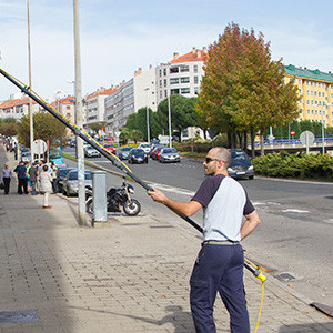 Limpeza con pértiga